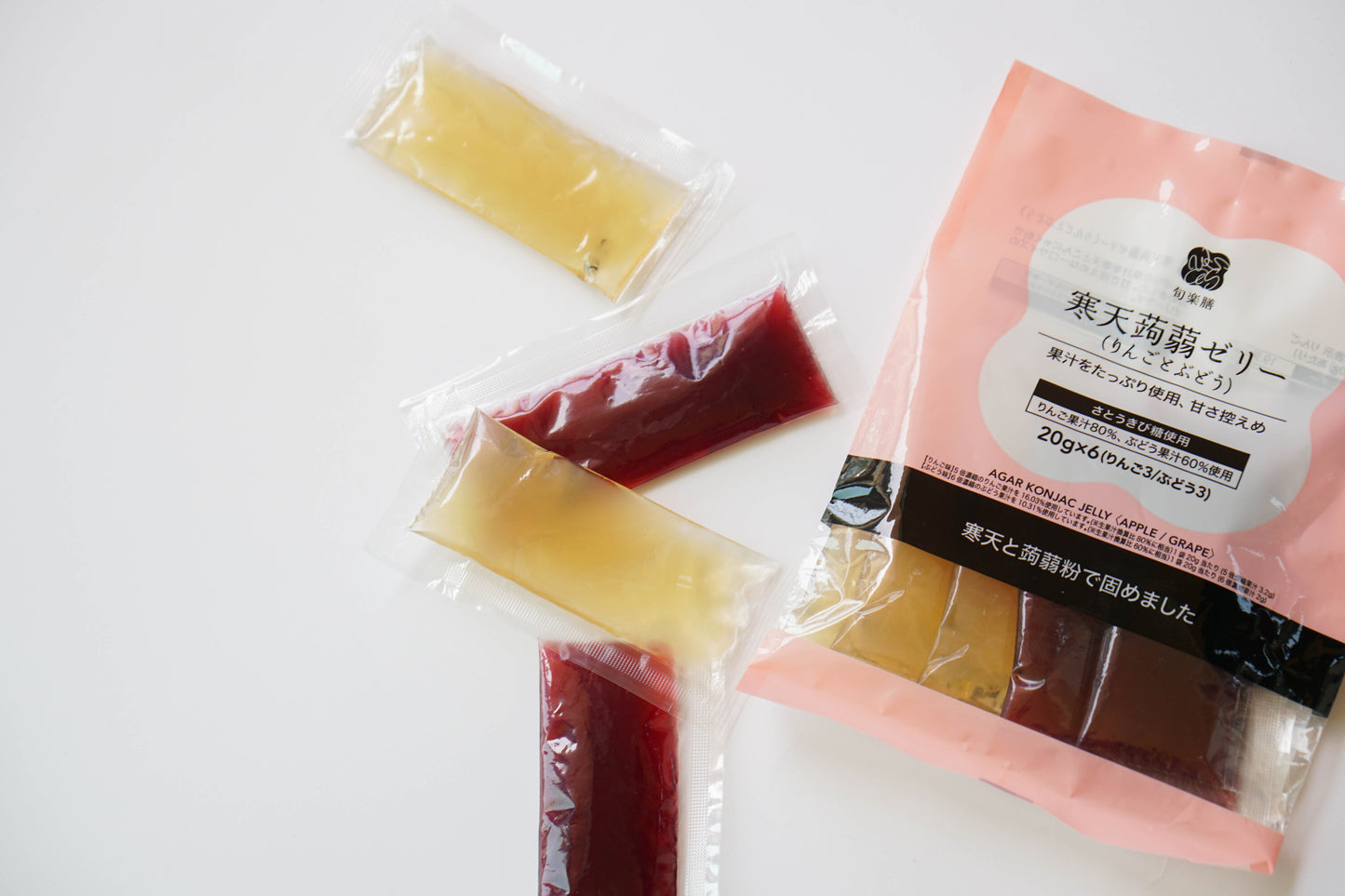 寒天蒟蒻ゼリー(りんごとぶどう)