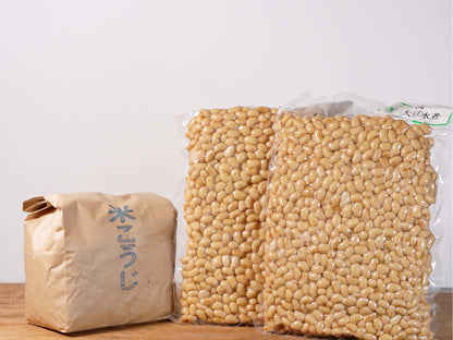 旬楽膳 有機蒸し大豆と生麹でつくろう！手前味噌作りキット【EC限定10セット、冷凍品】